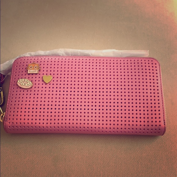 Pink Fossil Emma RFID Large Zip Clutch/Long Wallet - Picture 4 of 4